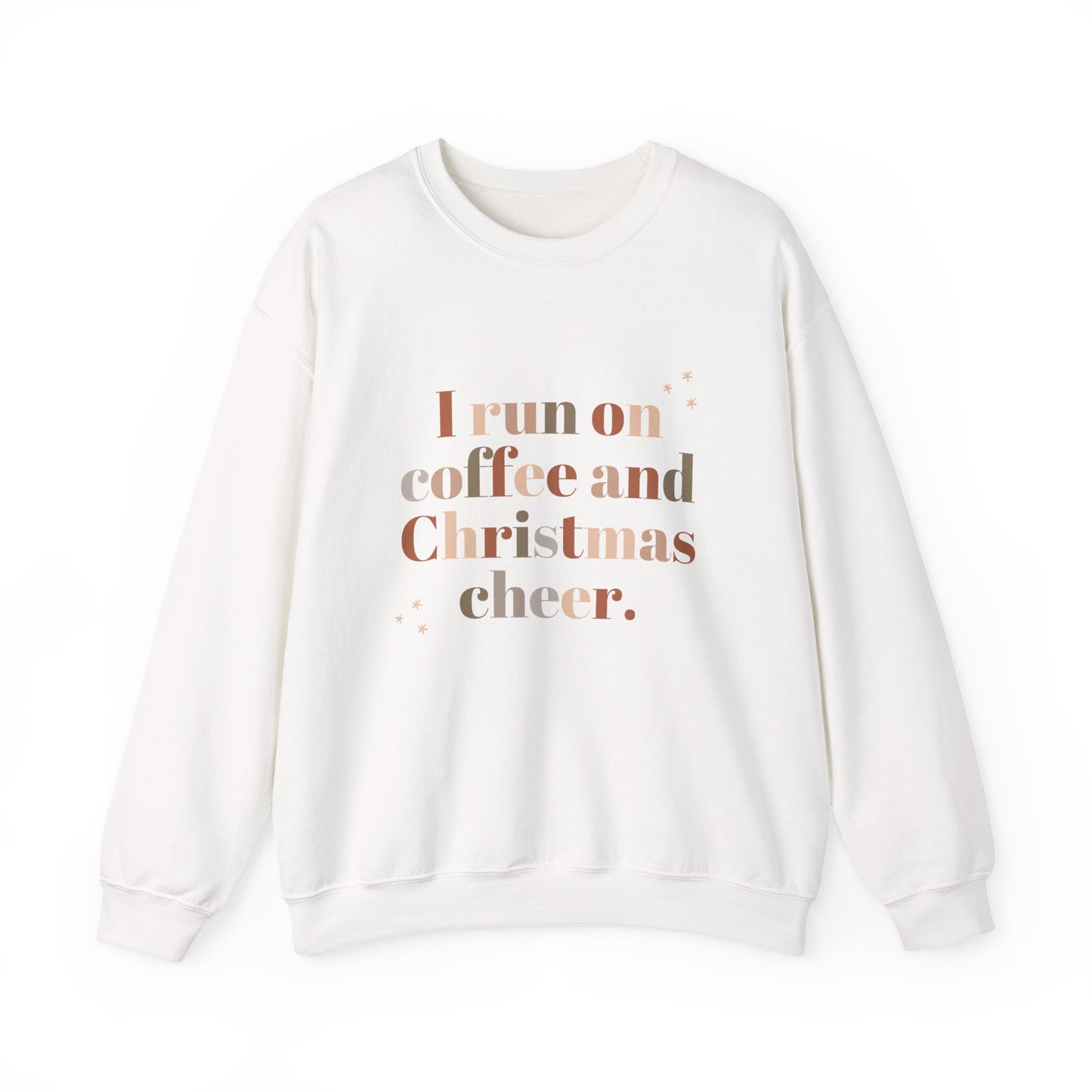 I Run on Coffee and Christmas Cheer Sweatshirt, Holiday Gift, Cozy Crewneck, Unisex Christmas Apparel, Winter Fashion, Warm Layer