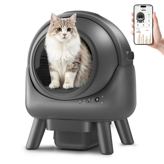 Els-pet smart Self Cleaning Litter Box, Automatic pet toilet with APP Control safety protection/weight measure/15 days clean