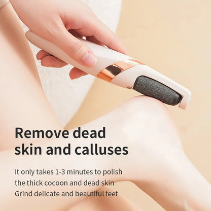 Electric Foot Scrubber, Portable and Easy to Carry, USB Rechargeable, Removes Dead Skin and Scrubs Feet, Replaceable Coarse and Fine Grinding Heads, Easily Creates Smooth Feet, Aids Personal Hygiene Care
